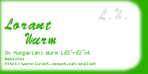 lorant wurm business card